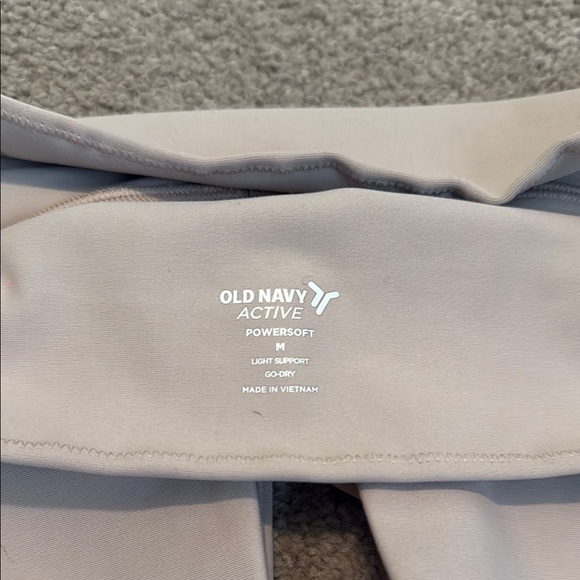 Old Navy Cream Crop Sports Bra with Cut Out - Picture 3 of 5